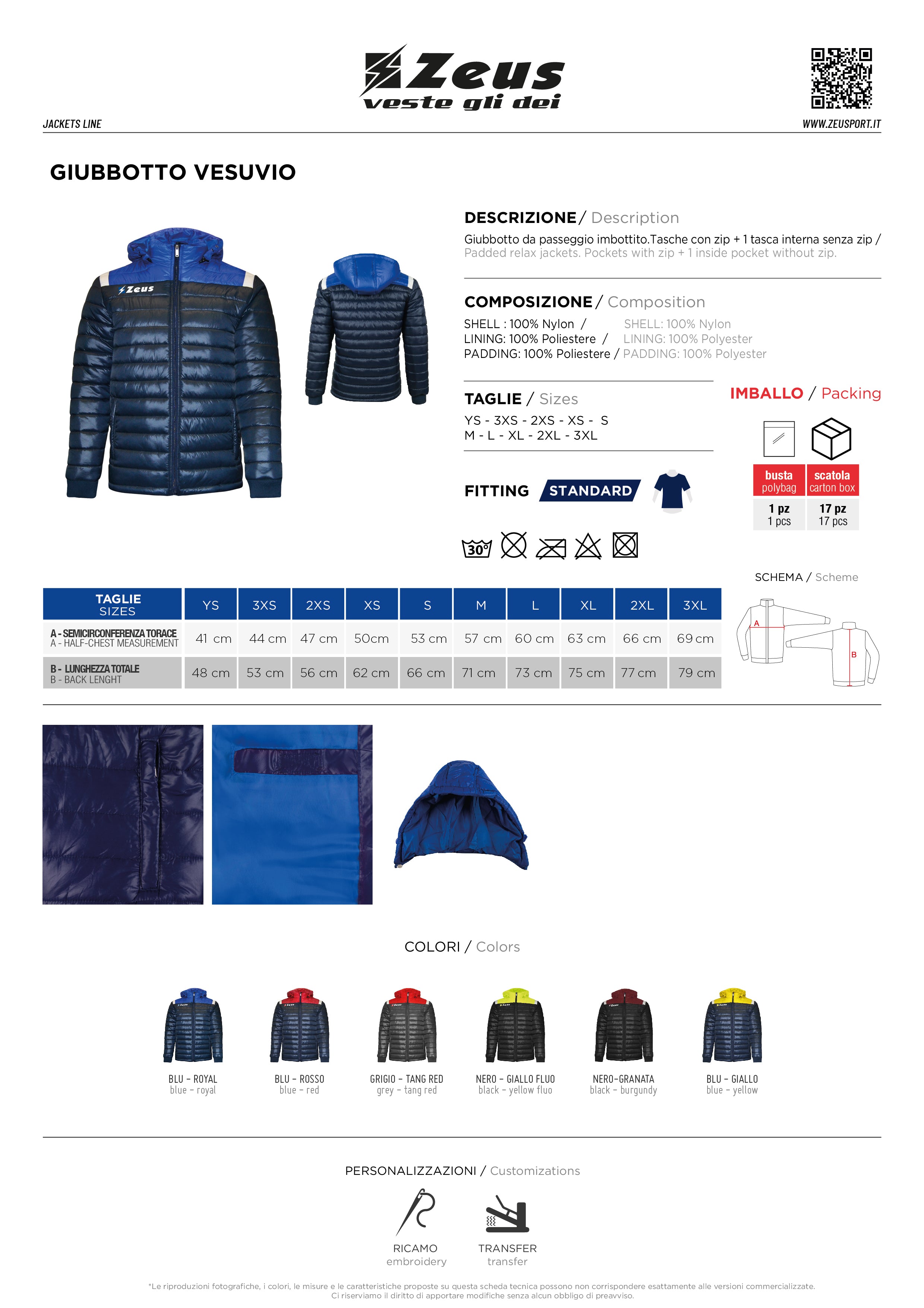 Gefütterte Jacke Giubbotto Vesuvio