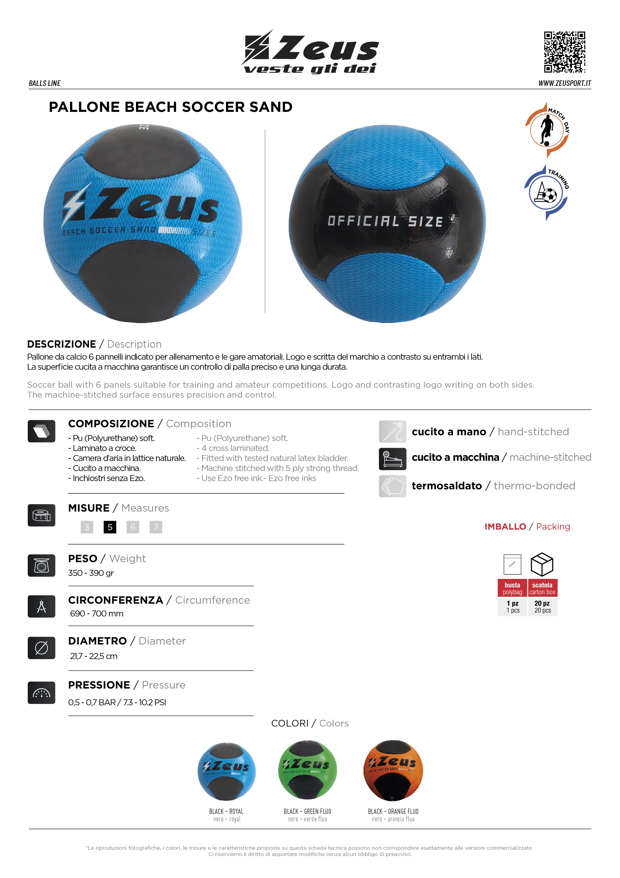 Strandfußball Pallone Beach Soccer Sand