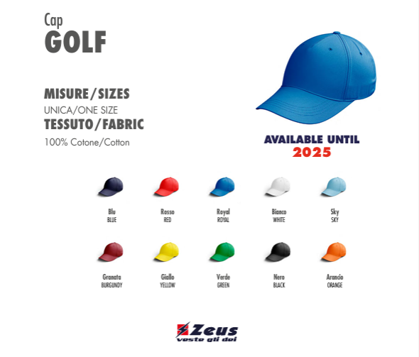 Zeus Kappe Cappello Golf