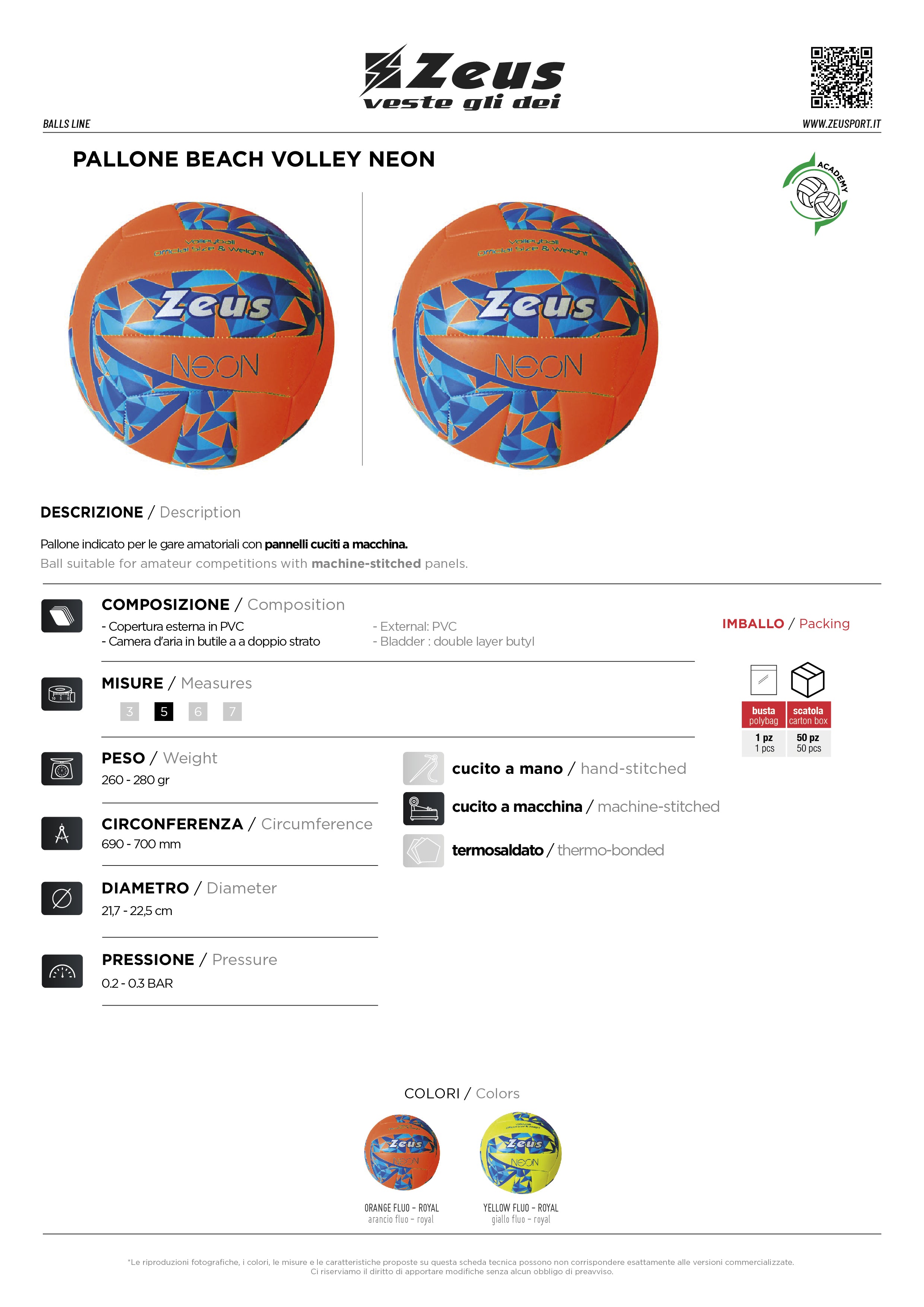 Beachvolleyball Pallone Beach Volley Neon