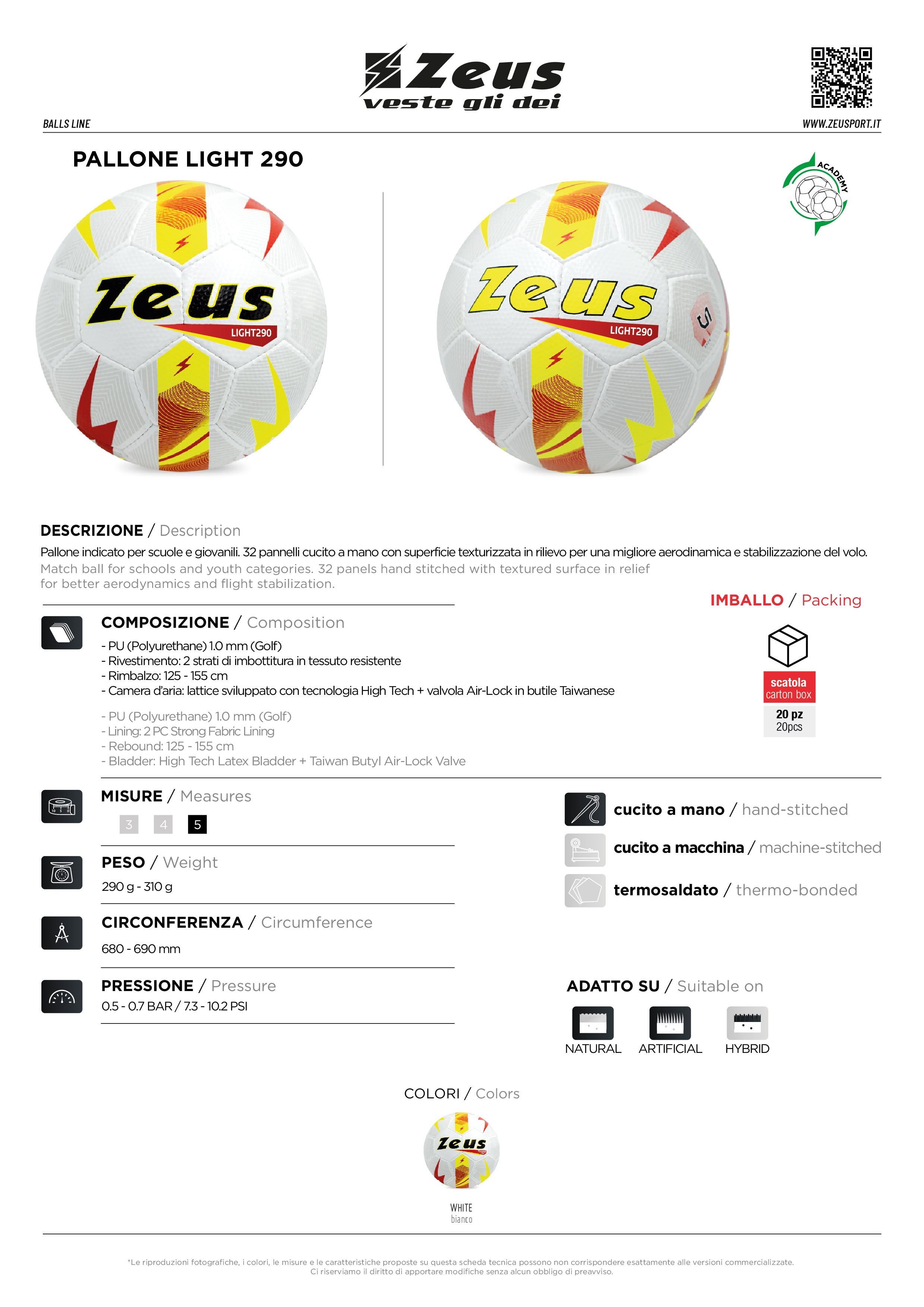 Fußball Pallone Light 290