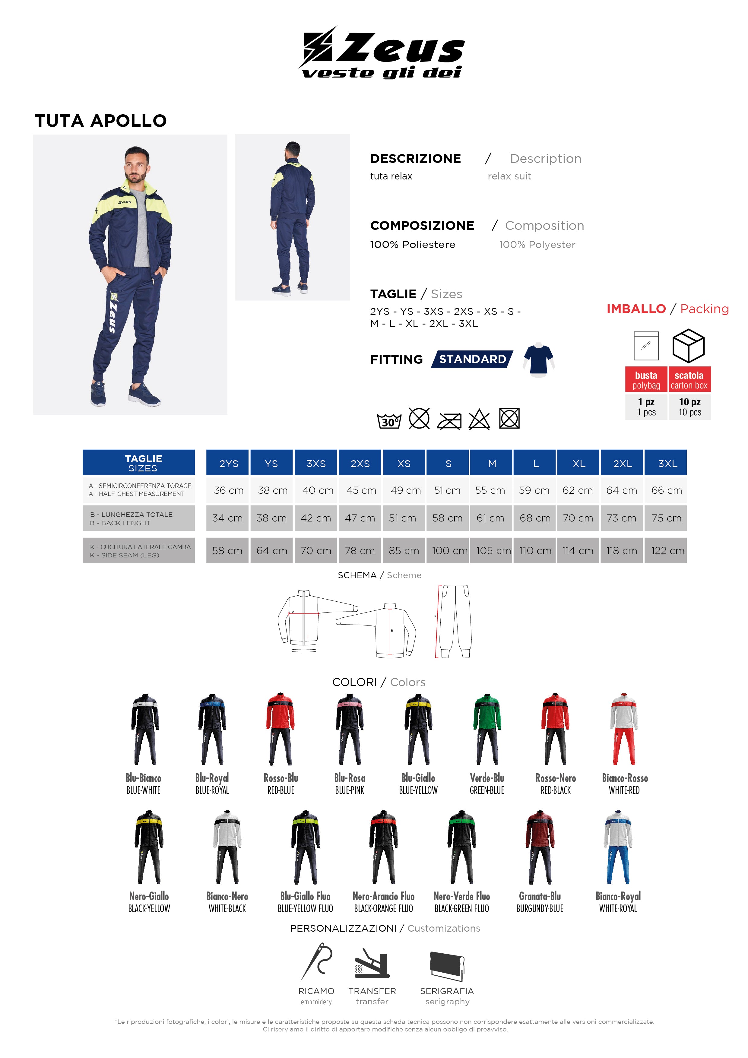 Trainingsanzug Tuta Apollo