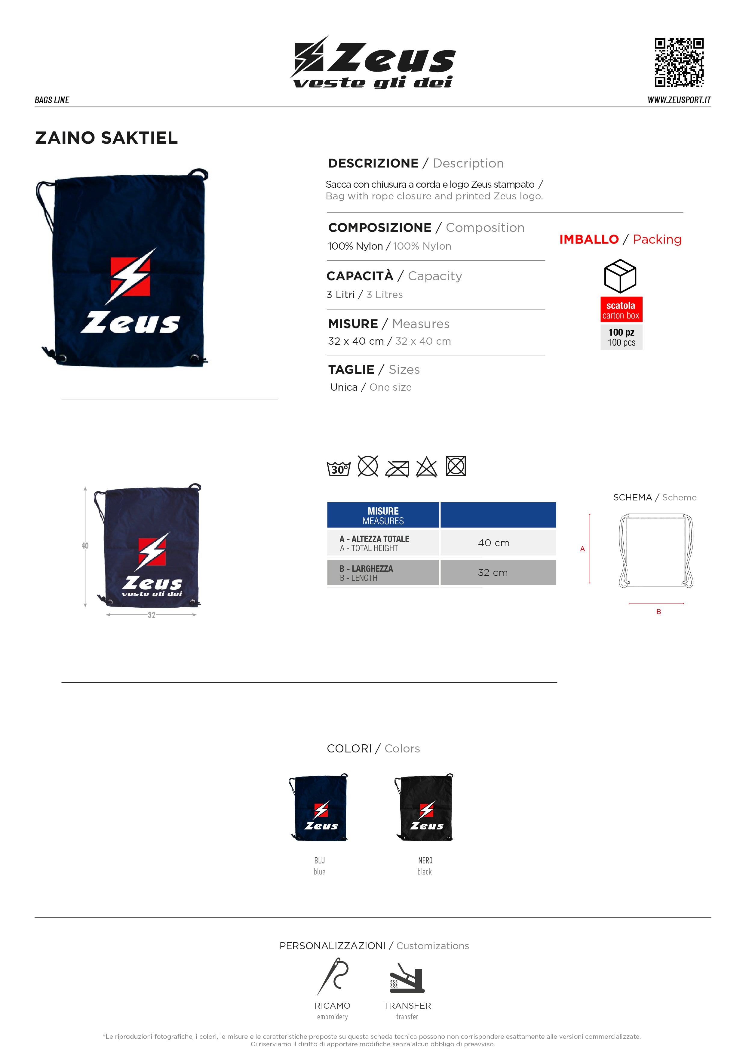 Turnbeutel Zaino Saktiel