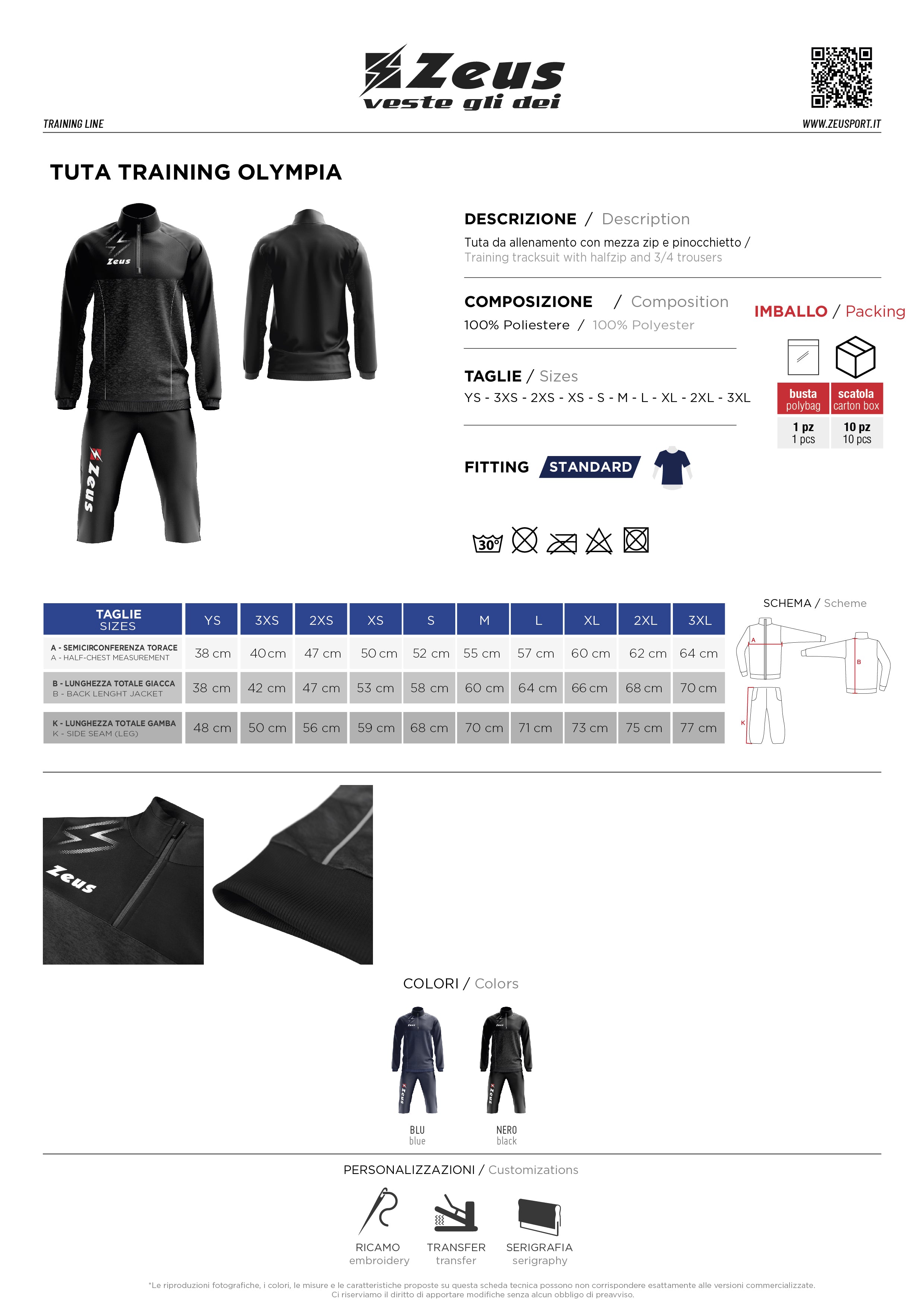 Zeus Trainingsanzug Tuta Train Olympia