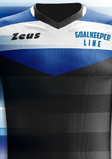Weiss Blau Schwarzes Shirt der Goalkeeper Line