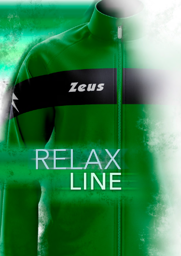 Grüne Trainingsjacke mit schwarzem Strefen über Brust, Aufdruck Zeus