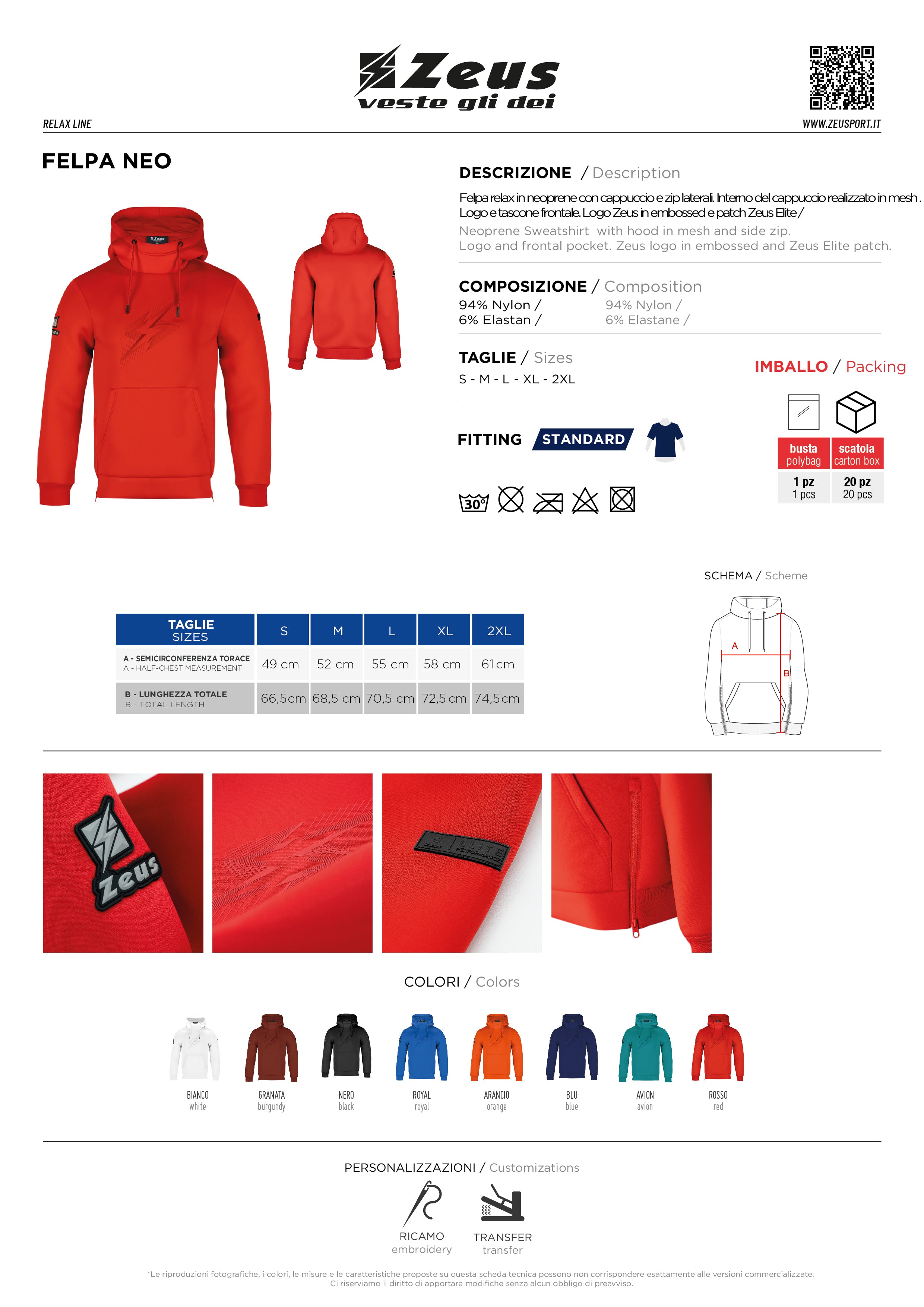 Zeus Hoodie Felpa Neo