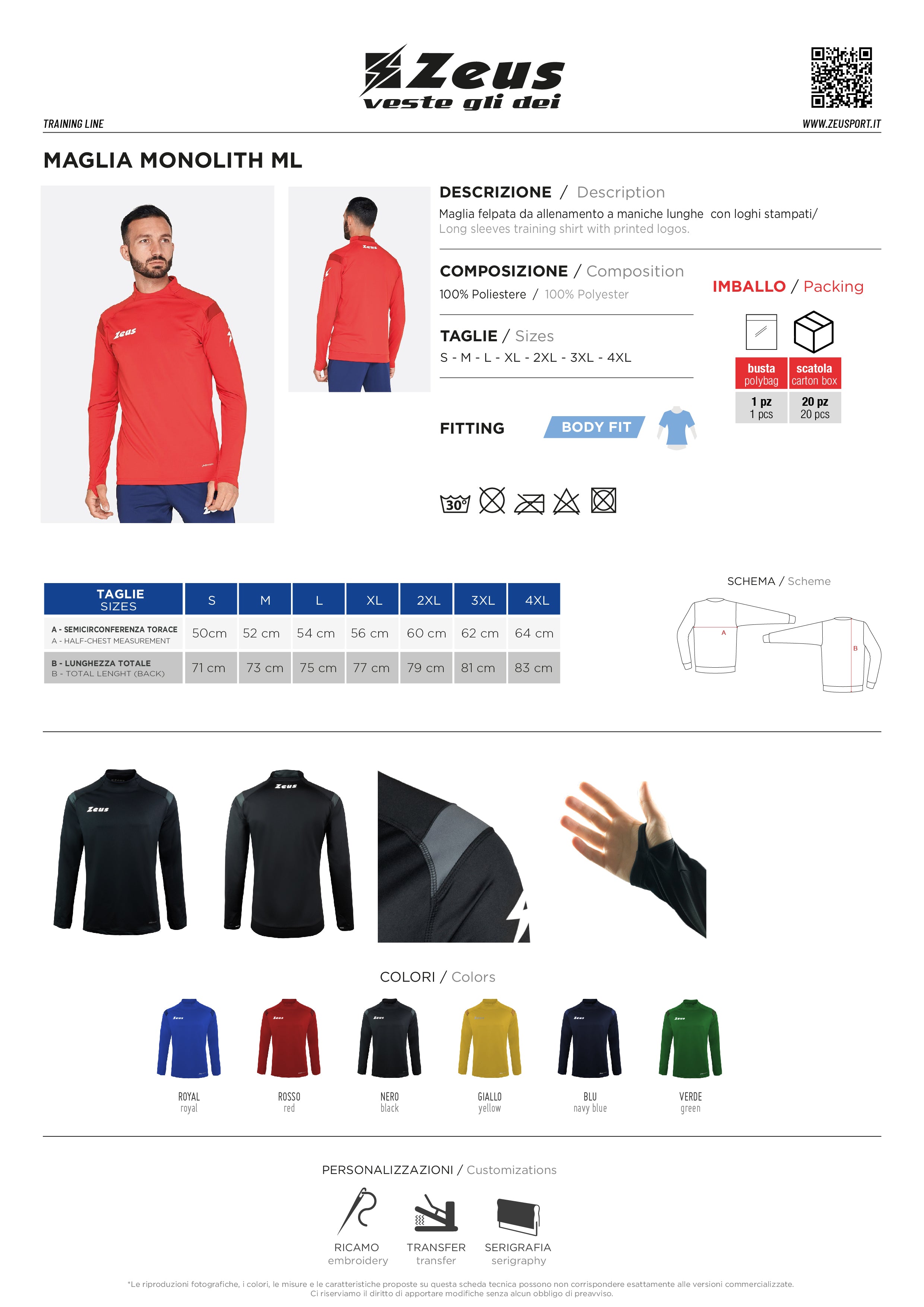 Langarmshirt Maglia ML Monolith