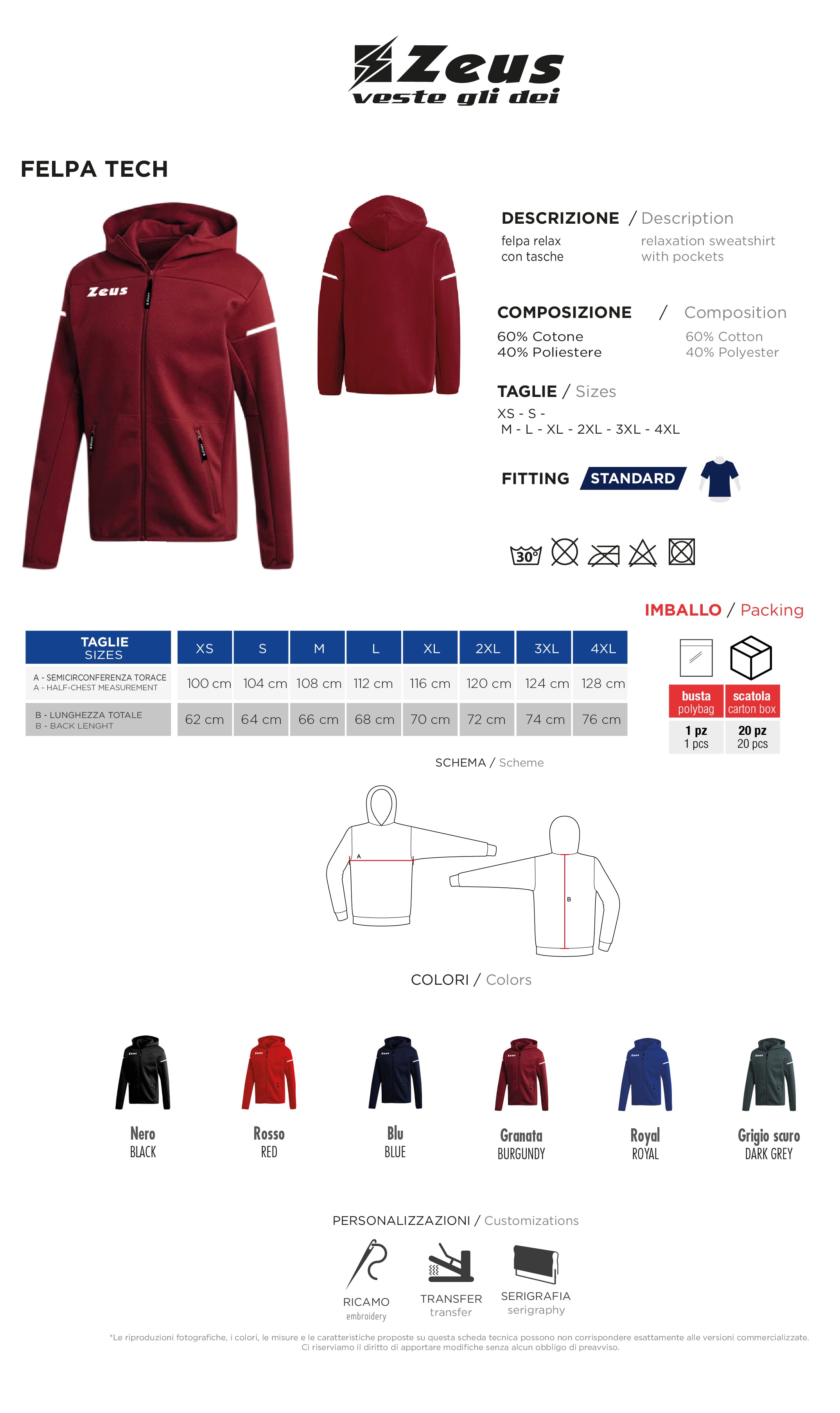 Kapuzenjacke Felpa Tech