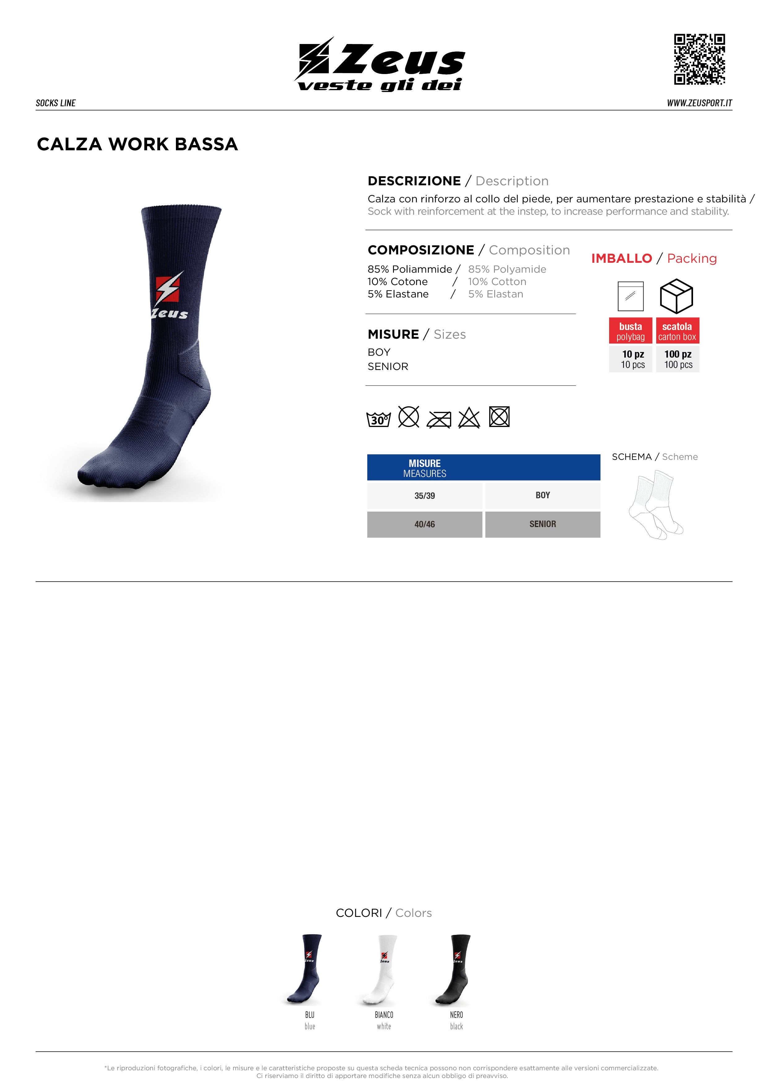 Socken Calza Work Bassa