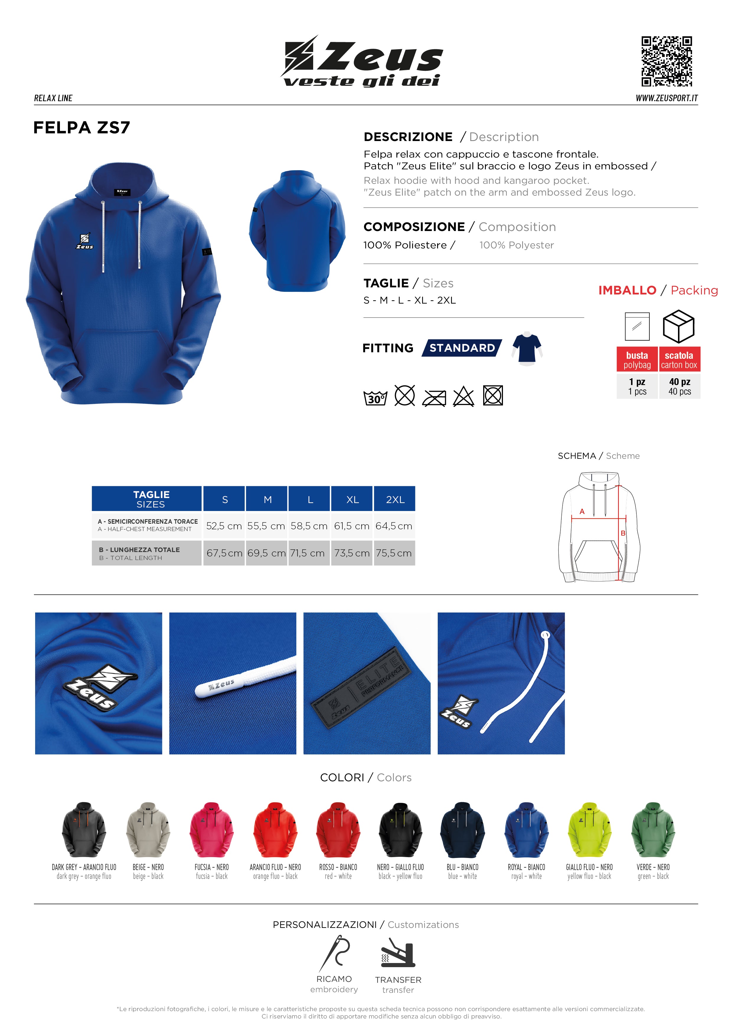 Zeus Hoodie Felpa ZS7