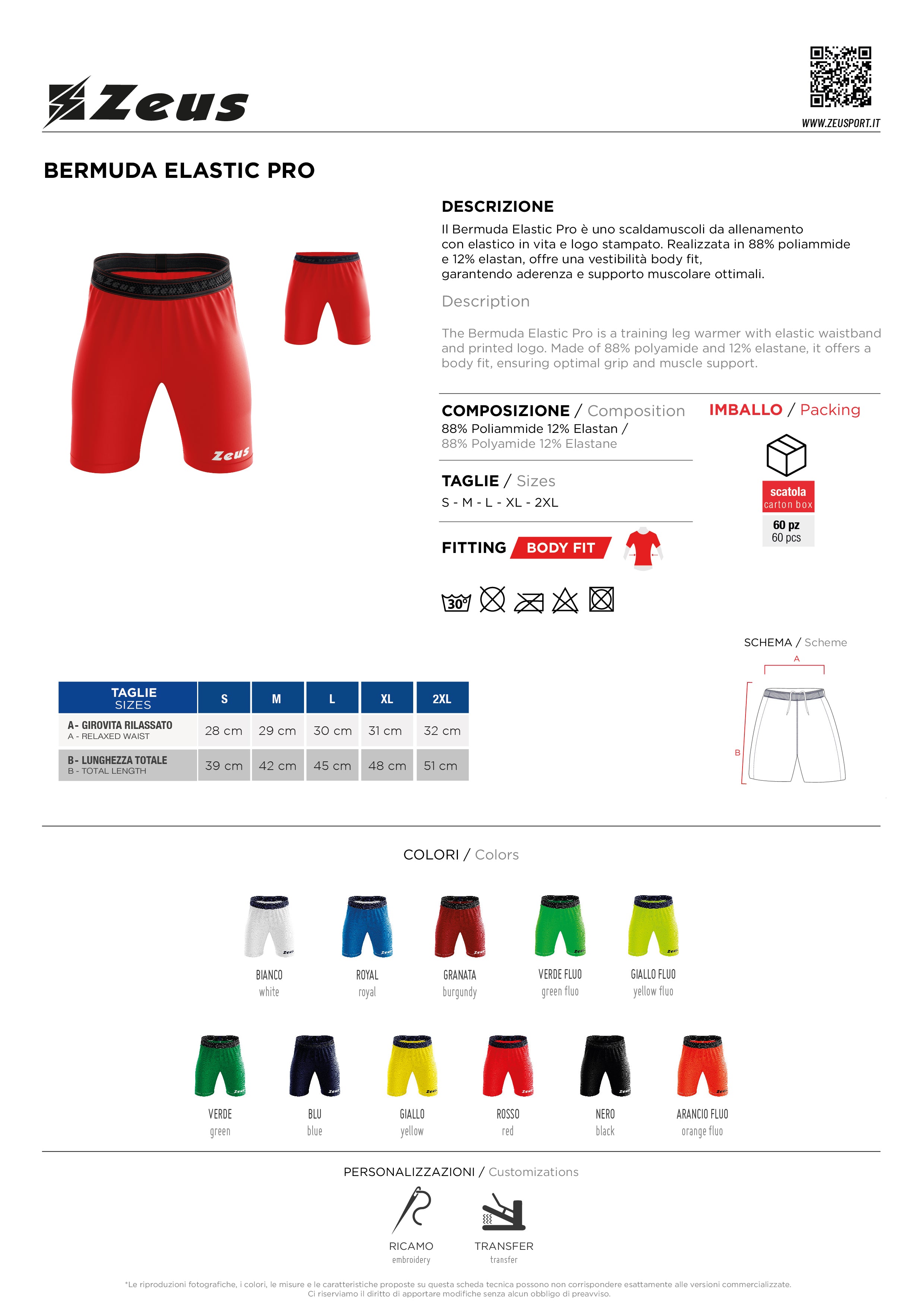 Kurze Hose Bermuda Elastico Pro