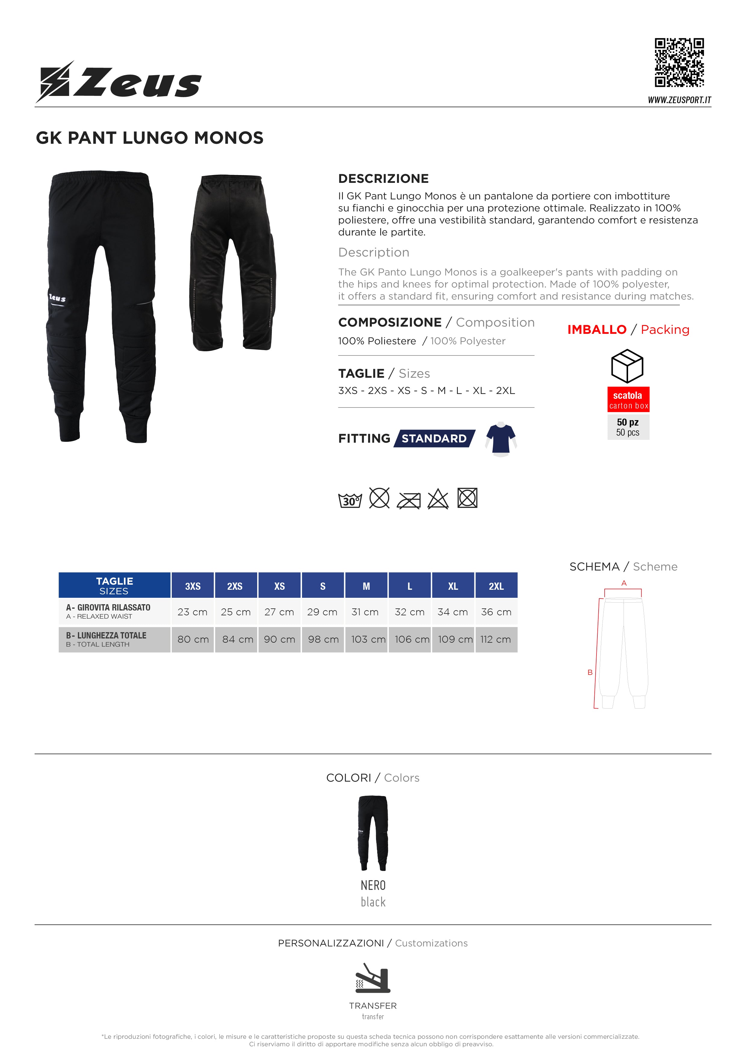 Lange Hose Pant Lungo Monos