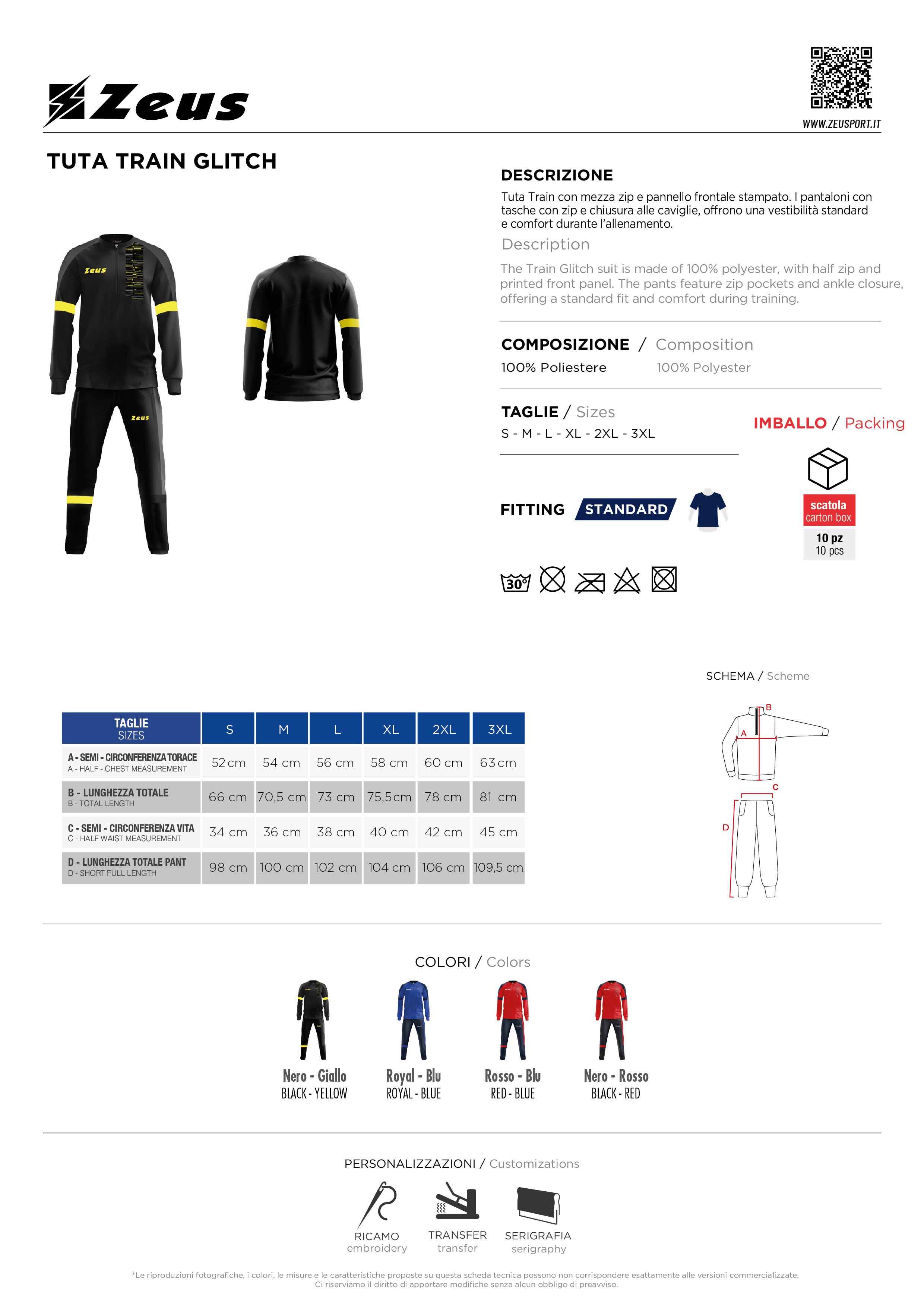 Zeus Trainingsanzug Tuta Train Glitch