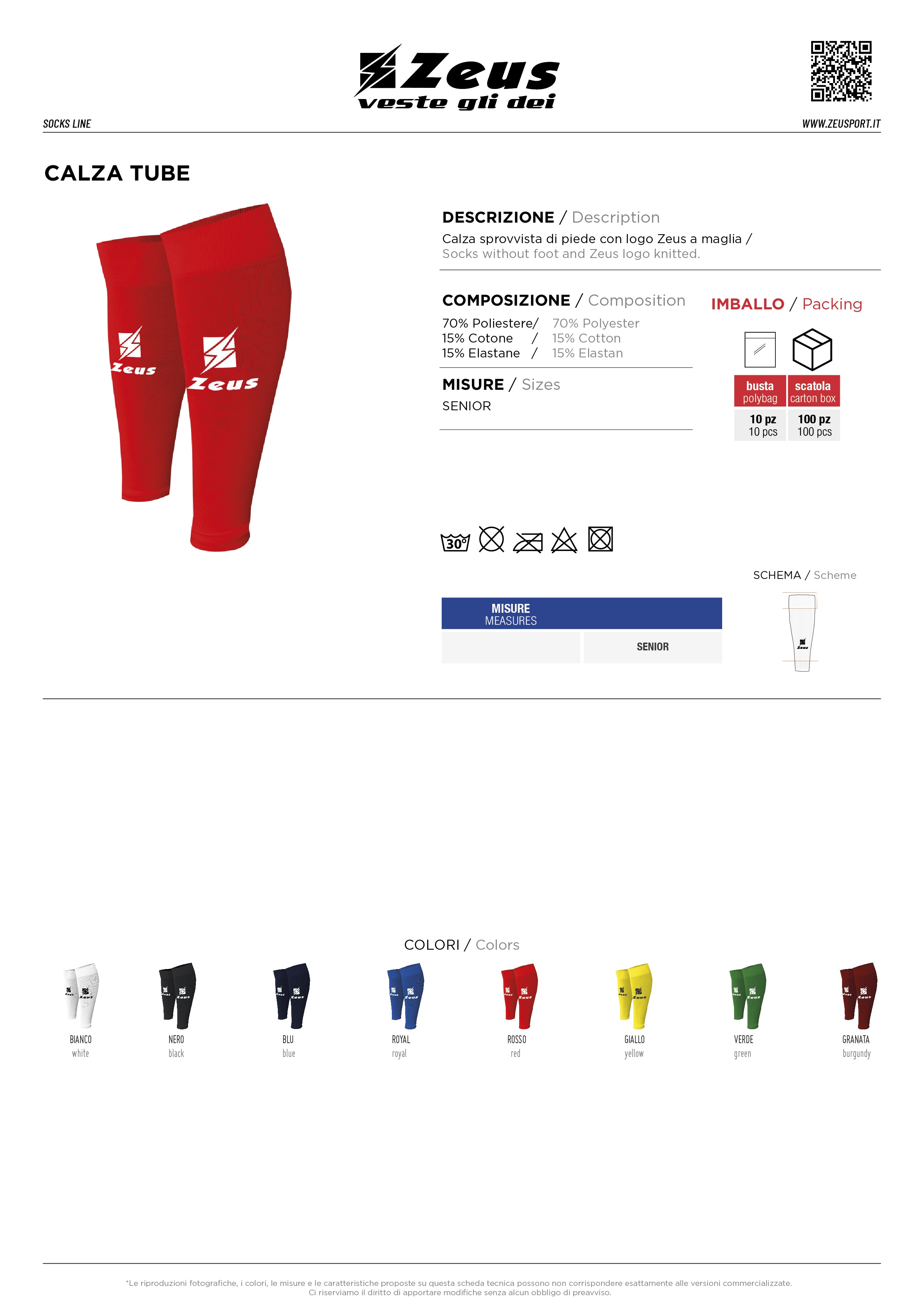 Stegstutzen Calza Tube