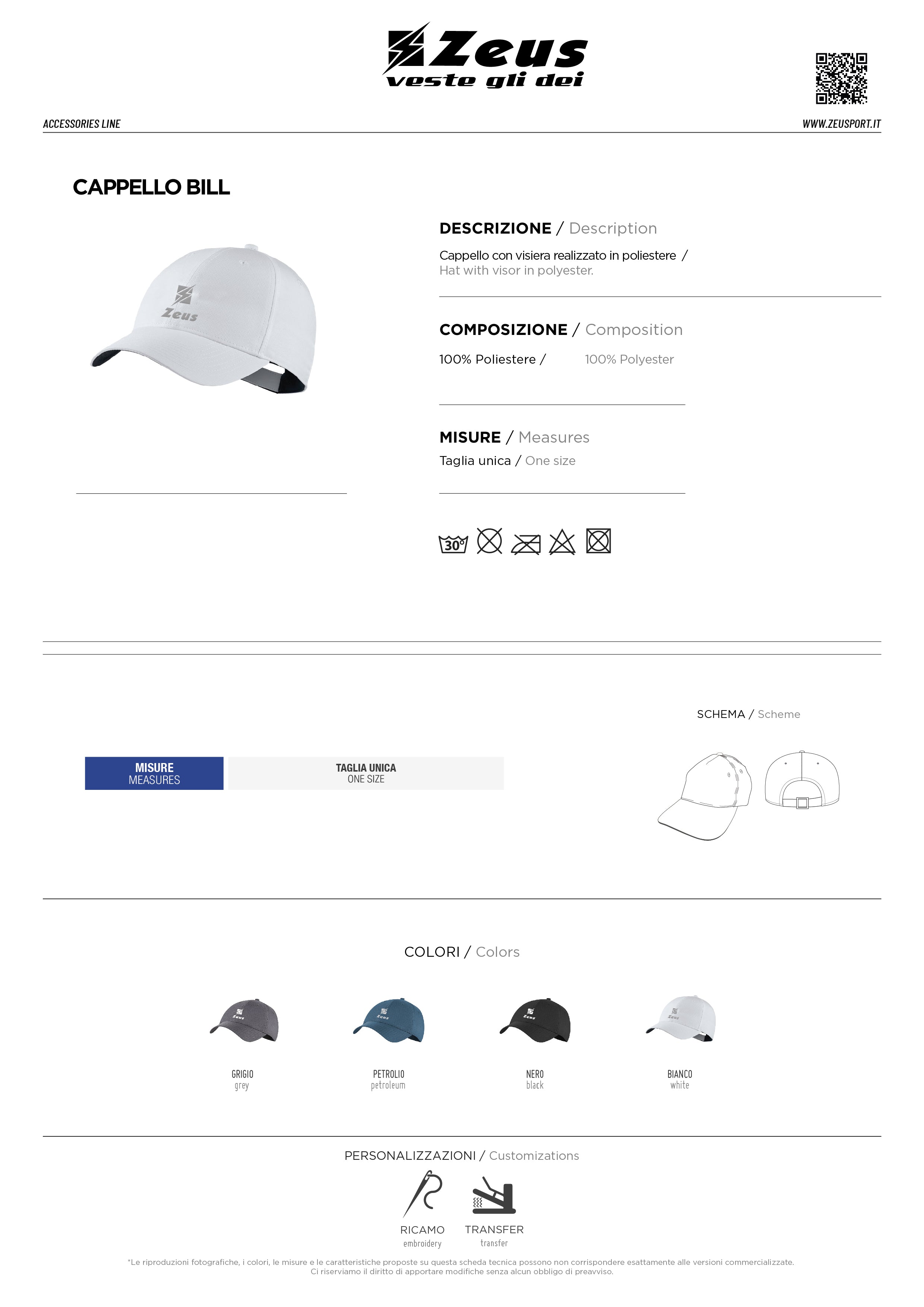 Zeus Kappe Cappello Bill