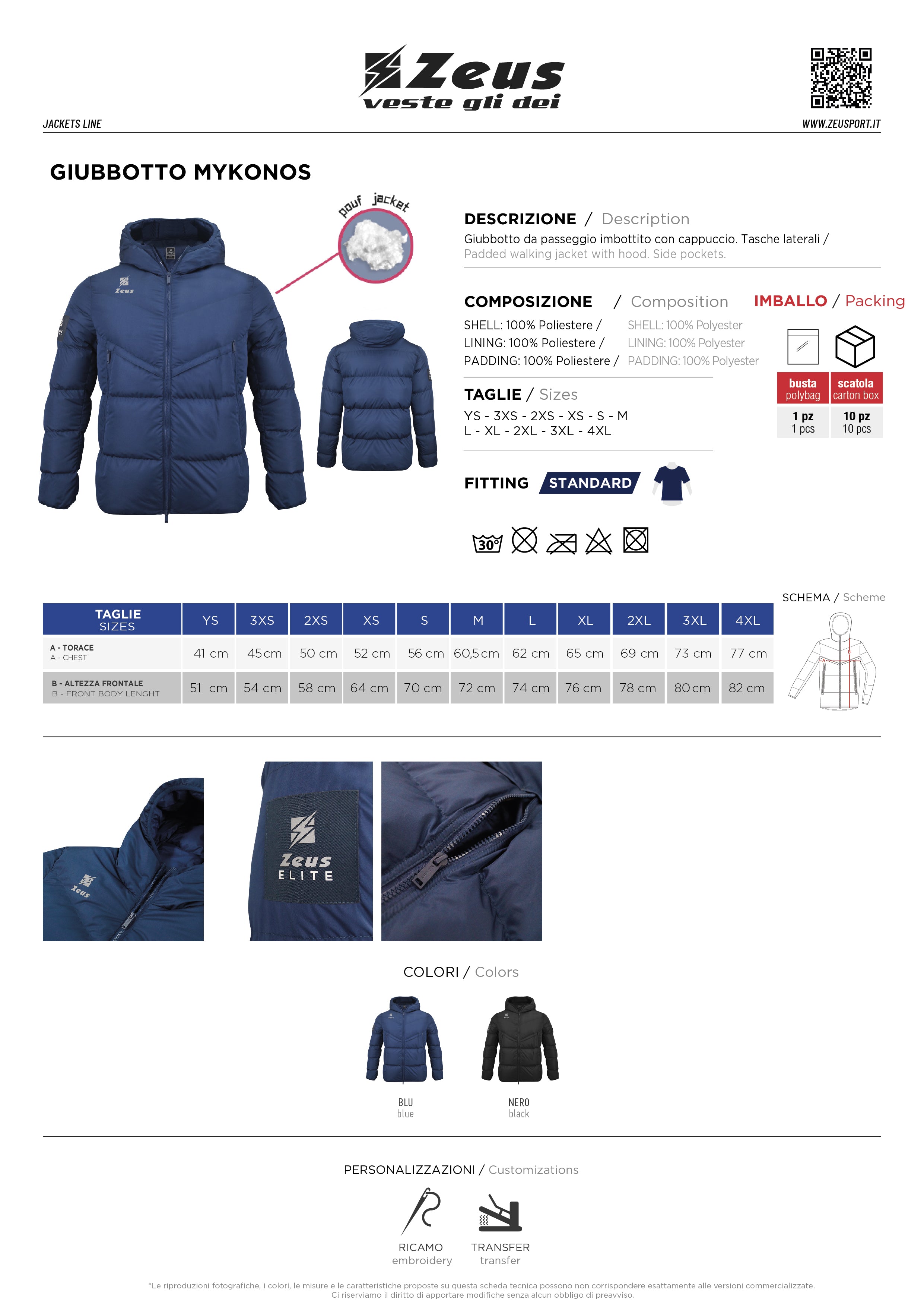 Gefütterte Jacke Giubotto Mykonos