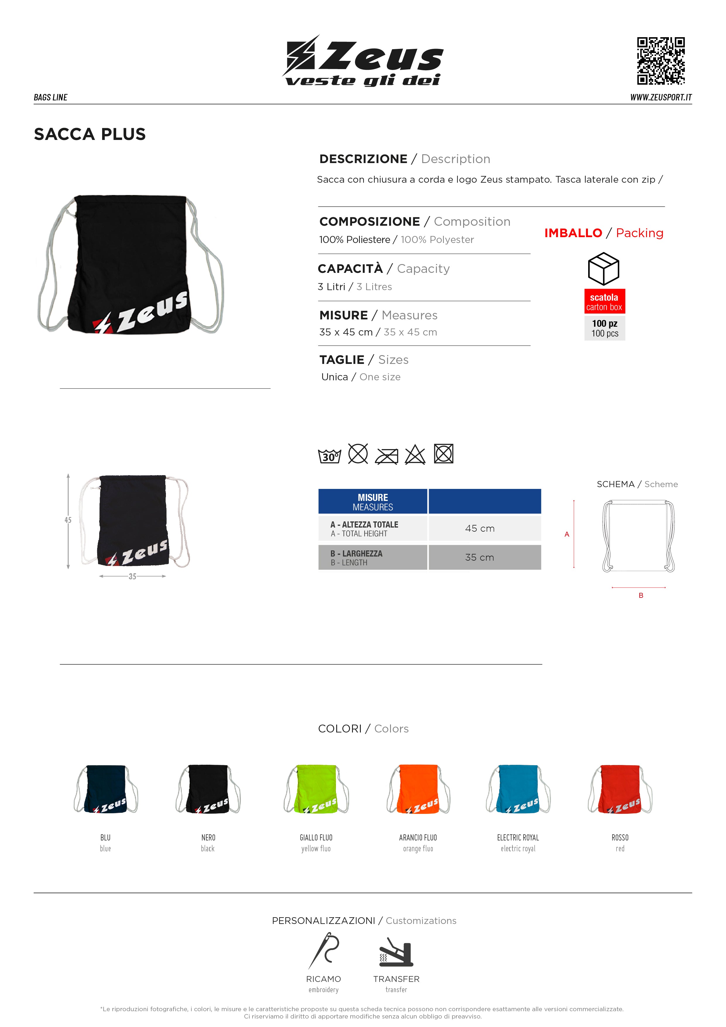 Turnbeutel Sacca Plus