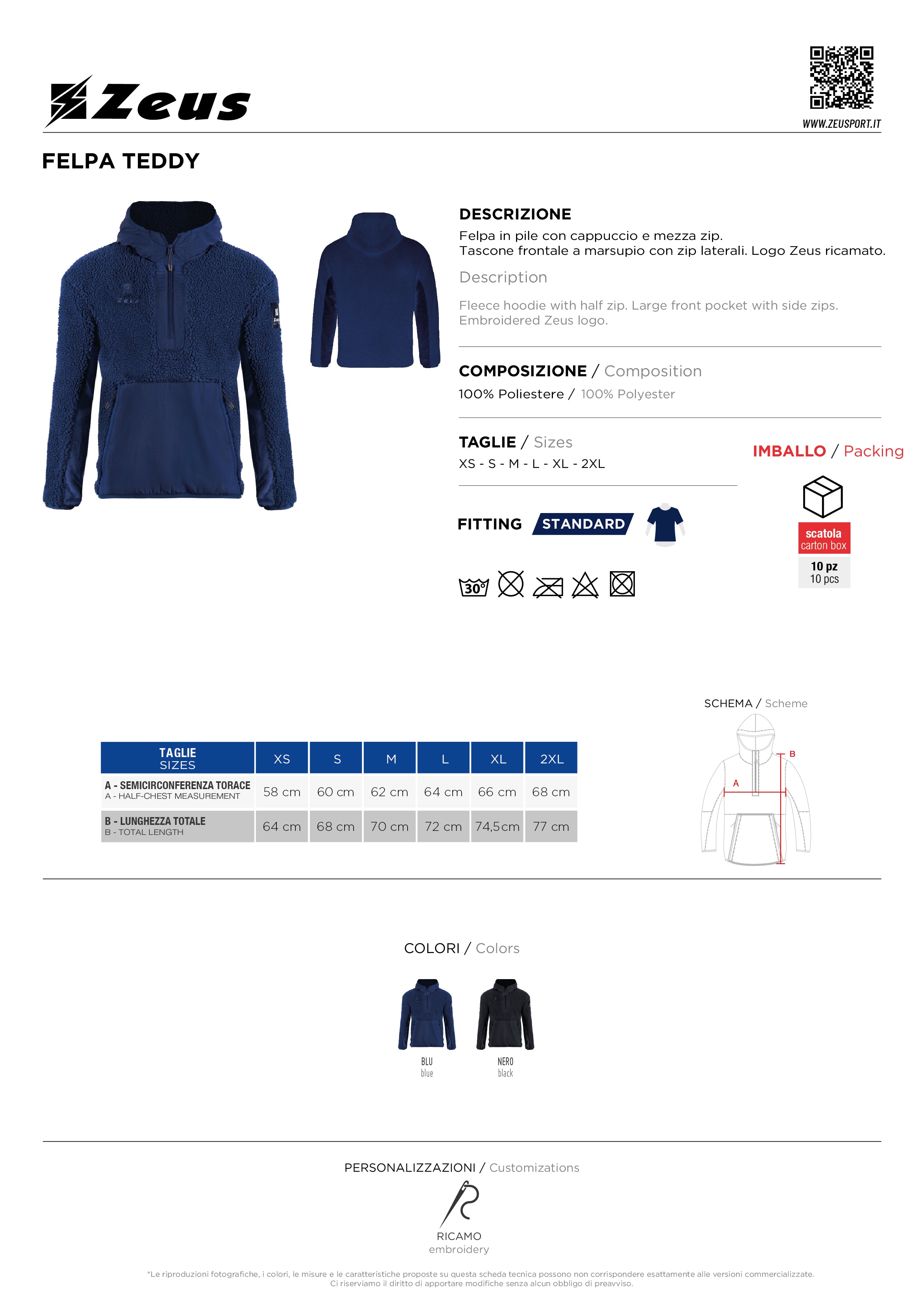 Kapuzenpulli Felpa Teddy