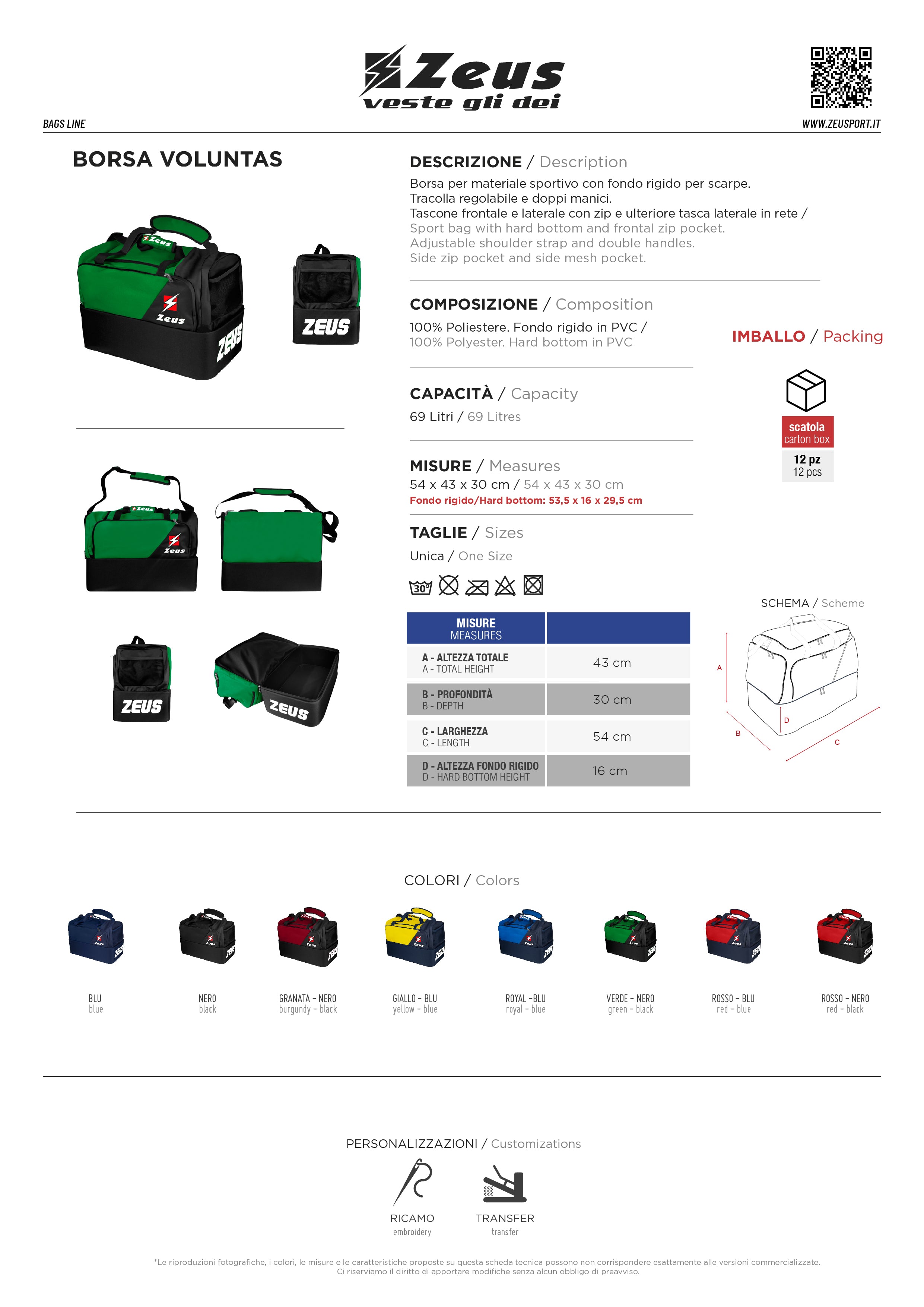 Sporttasche Borsa Voluntas