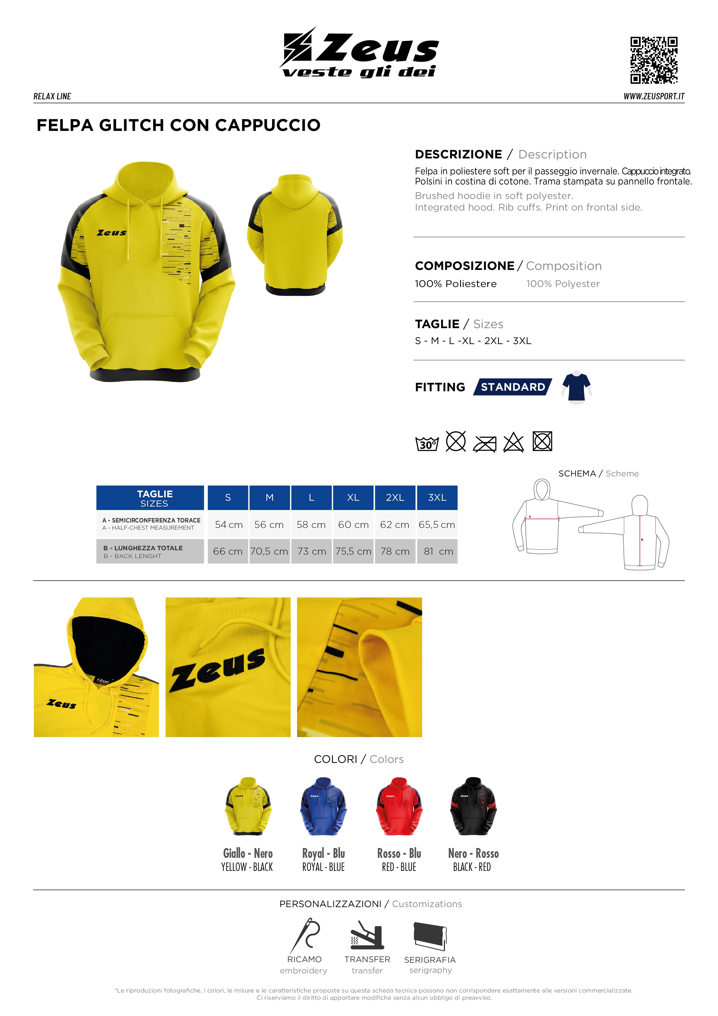 Zeus Hoodie Felpa C/Capp Glitch