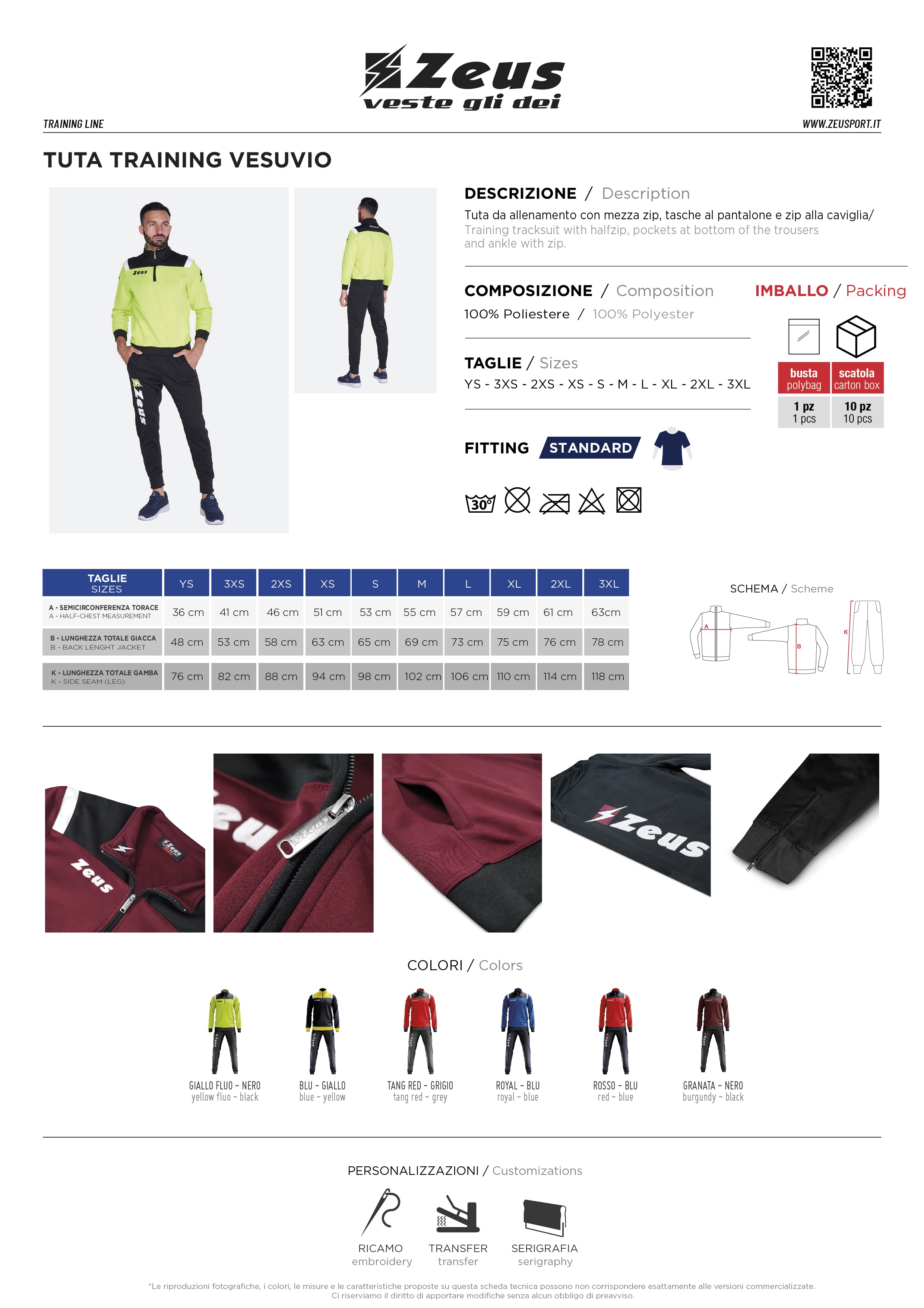 Zeus Trainingsanzug Tuta Train Vesuvio
